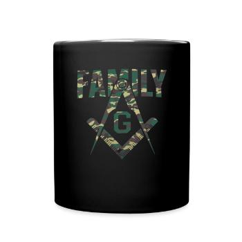 Mason Masonic Camo Freemason Family - Full Colour Mug - black - Front