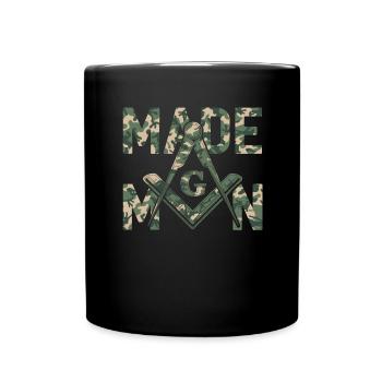 Made Man Mason Masonic Camo Freemason - Full Colour Mug - black - Front