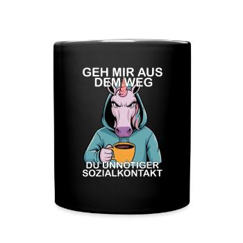 Écarte-toi de mon chemin, contact social inutile - Mug uni - noir - Devant