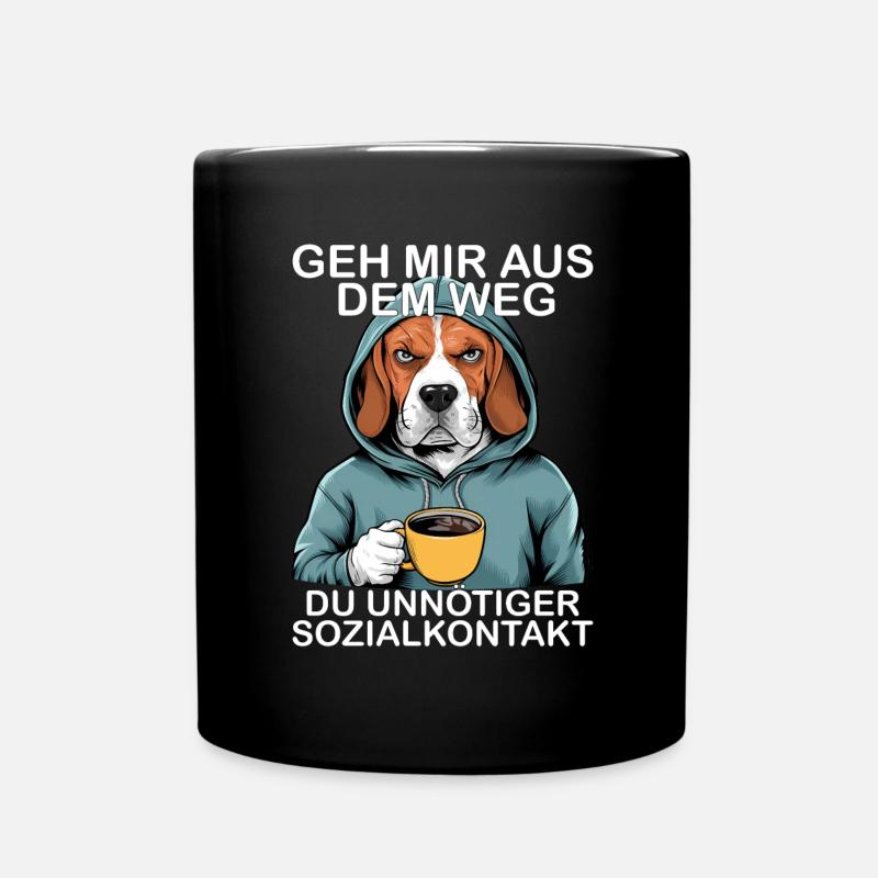 Geh Mir Aus Dem Weg Du Unnötiger Sozialkontakt - Tasse einfarbig - Schwarz