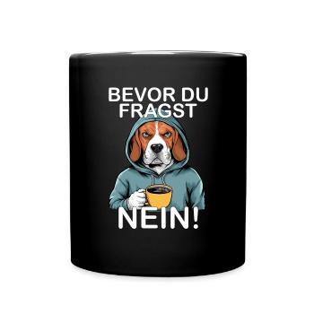 Avant de demander Pas de beagle drôle - Mug uni - noir - Devant