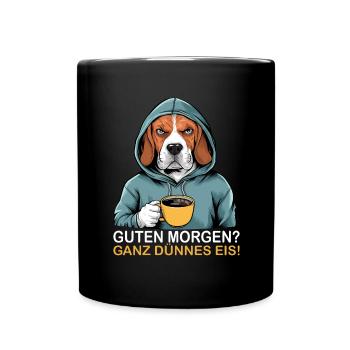 Good morning very thin funny beagle - Full Colour Mug - black - Front