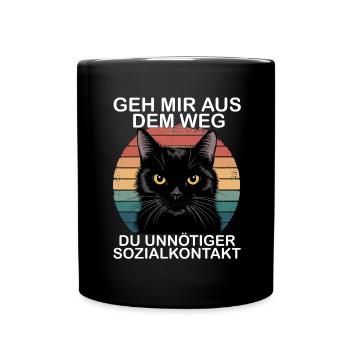 Get out of my way, you unnecessary social contact - Full Colour Mug - black - Front