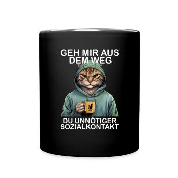 Écarte-toi de mon chemin, contact social inutile - Mug uni - noir - Devant