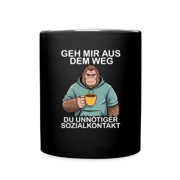 Écarte-toi de mon chemin, contact social inutile - Mug uni - noir - Devant