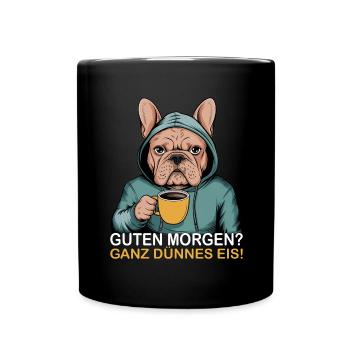 Good morning very thin cream french - Full Colour Mug - black - Front