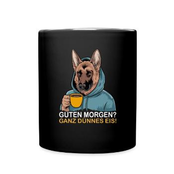 Good morning very thin funny German - Full Colour Mug - black - Front