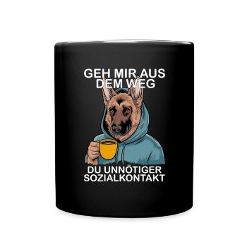 Drôle de berger allemand - Mug uni - noir - Devant