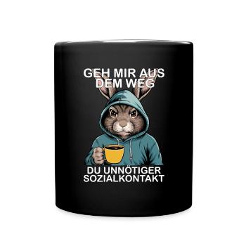 Contact social inutile Lapin drôle Lapin - Mug uni - noir - Devant