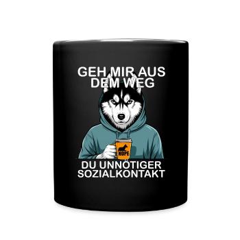 Écarte-toi de mon chemin, contact social inutile - Mug uni - noir - Devant