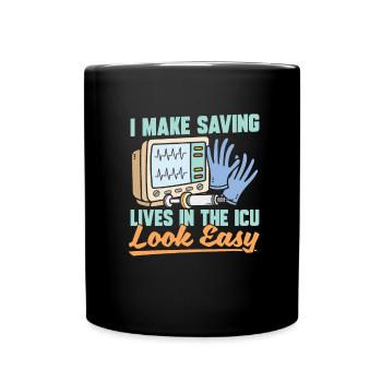 Infirmière en soins intensifs - Mug uni - noir - Devant
