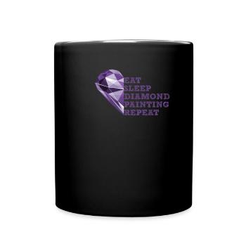 Malerei Von Diamanten Diamond Painting Kunst - Tasse einfarbig - Schwarz - Vorne