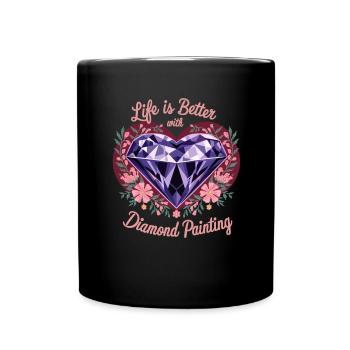 Painting Diamonds Diamond Painting Art - Full Colour Mug - black - Front