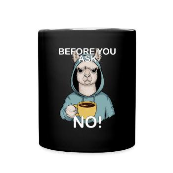 Lama Alpaca - Tasse einfarbig - Schwarz - Vorne