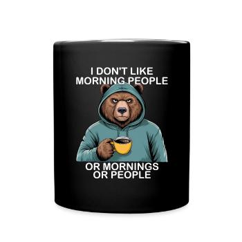 Funny Bear Grizzly - Full Colour Mug - black - Front