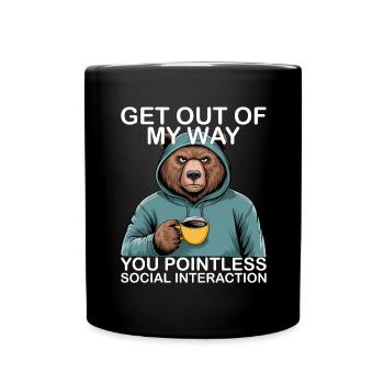 Funny Bear Grizzly - Full Colour Mug - black - Front