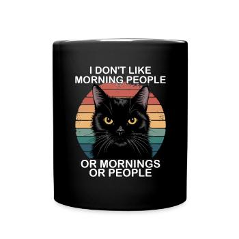 Drôle de chat noir - Mug uni - noir - Devant