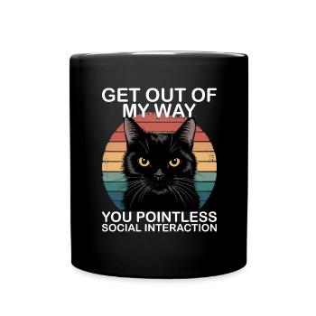 Lustige Schwarze Katze - Tasse einfarbig - Schwarz - Vorne
