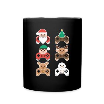 Gamer Weihanchten Gaming Weihnachten Zocken Zocker - Tasse einfarbig - Schwarz - Vorne