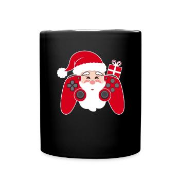 Gamer Weihanchten Gaming Weihnachten Zocken Zocker - Tasse einfarbig - Schwarz - Vorne
