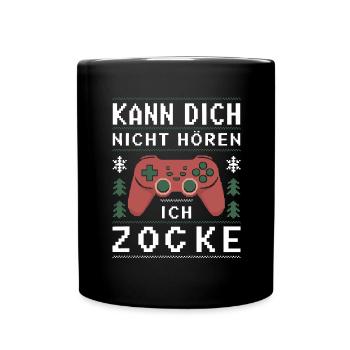 Gamer Weihanchten Gaming Weihnachten Zocken Zocker - Tasse einfarbig - Schwarz - Vorne