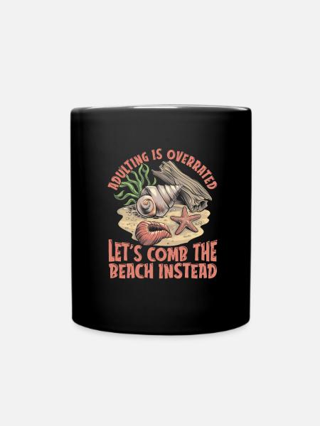 Strandkämmen - Tasse einfarbig - Schwarz