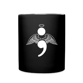 Mental Health Depression Semicolon - Full Colour Mug - black - Front