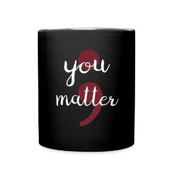 Mental Health Depression Semicolon - Full Colour Mug - black - Front