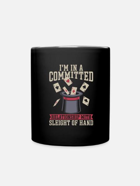 Kartentricks - Tasse einfarbig - Schwarz