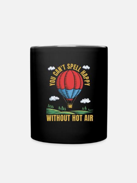 Heißluftballon Ballonfahren - Tasse einfarbig - Schwarz