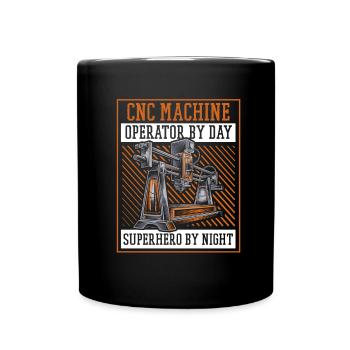 CNC Router - Full Colour Mug - black - Front