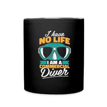 Commercial diver - Full Colour Mug - black - Front