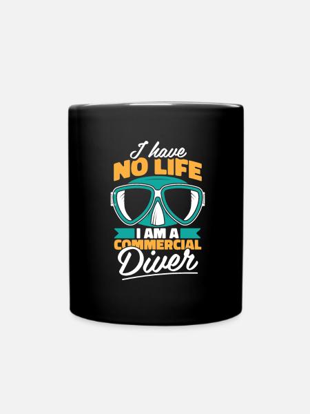Commercial diver - Full Colour Mug - black