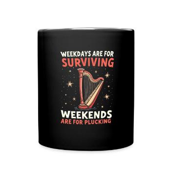 Harfe - Tasse einfarbig - Schwarz - Vorne
