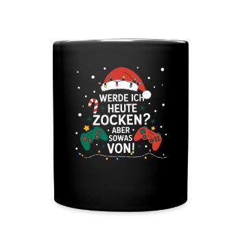 Gamer Gaming Gamer Gaming Christmas - Full Colour Mug - black - Front