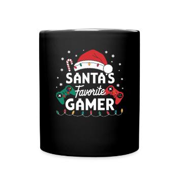 Gamer Gaming Gamer Gaming Christmas - Full Colour Mug - black - Front
