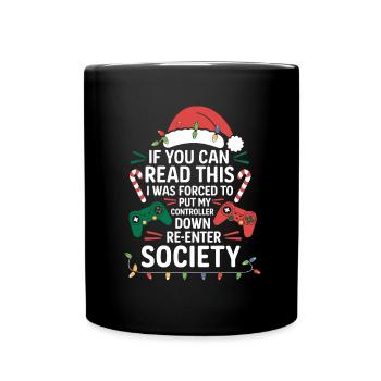 Gamer Gaming Gamer Gaming Christmas - Full Colour Mug - black - Front