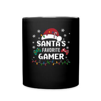 Gamer Gaming Gamer Gaming Christmas - Full Colour Mug - black - Front