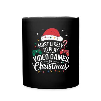 Gamer Gaming Gamer Gaming Christmas - Full Colour Mug - black - Front