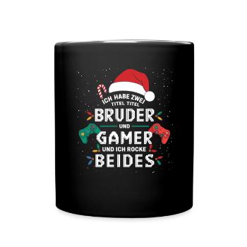 Gamer Gaming Gamer Gaming Christmas - Full Colour Mug - black - Front