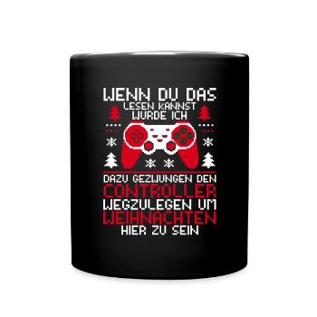 Gamer Gaming Gamer Gaming Christmas - Full Colour Mug - black - Front