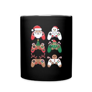 Gamer Gaming Gamer Gaming Christmas - Full Colour Mug - black - Front