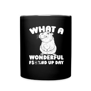 Capybara Wasserschwein Fucked Up Day - Full Colour Mug - black - Front