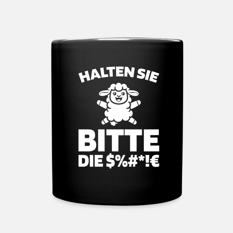 Schaf Halten Sie Bitte Die Fresse - Tasse einfarbig - Schwarz