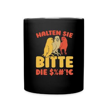 Parrot Please shut up - Full Colour Mug - black - Front