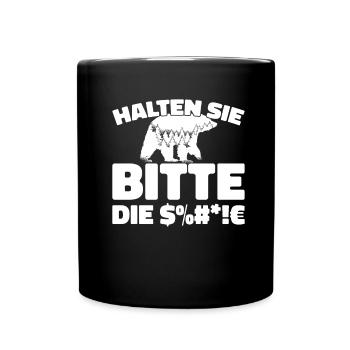 Bear Brown Bear Please keep your mouth shut - Full Colour Mug - black - Front