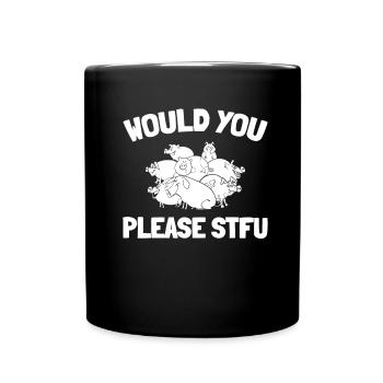 Pig Pig Farmer Stfu - Full Colour Mug - black - Front