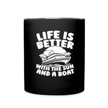 Kreuzfahrt - Tasse einfarbig - Schwarz - Vorne
