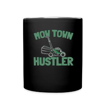 Lawn mower mowing - Full Colour Mug - black - Front