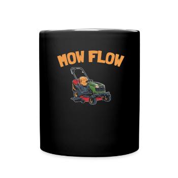 Rasenmäher Mähen - Tasse einfarbig - Schwarz - Vorne